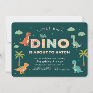 Invitation Dino à l'approche de l'éclosion Fête prénatale de