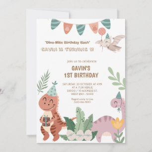 Invitation Dino Anniversaire de la fête Boho