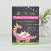 Invitation Dino Anniversaire (fille) (Debout devant)