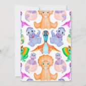 Invitation Dino Aquarelle Personnalisée Dinosaure Révélation  (Dos)