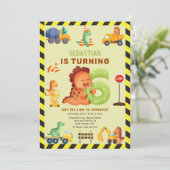 Invitation Dino Crew 6e Anniversaire Construction Dinosaur (Debout devant)