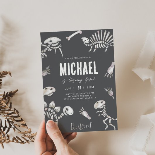 Invitation Dino Dig Thème Anniversaire