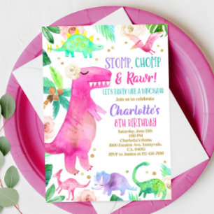 Invitation Dino Dino Anniversaire Fête Invit