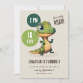 Invitation Dino dinomite party. Cute anniversaire de enfant d (Devant)