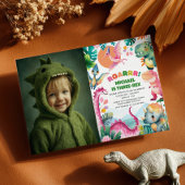 Invitation Dino Dinosaur Dig Fossil Enfants 3e anniversaire P