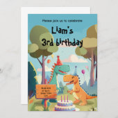 Invitation Dino Dinosaure (Devant / Derrière)