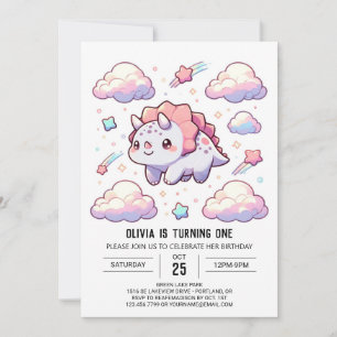 Invitation Dino Elegant Dinosaur 1er anniversaire