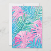 Invitation Dino-Four Rose Girl Dinosaur 4e anniversaire (Dos)