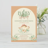 Invitation Dino Genre Neutre Baby shower (Debout devant)