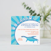 Invitation Dino-Mite Dinosaur - Bleu (Debout devant)