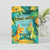 Invitation Dino-Mite DInosaur Theme Boys Anniversaire (Debout devant)