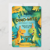 Invitation Dino-Mite DInosaur Theme Boys Anniversaire (Devant)