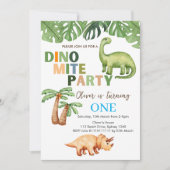 Invitation Dino-mite fête 1er anniversaire (Devant)