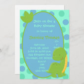 Invitation Dino, nous joignent pour la douche aBaby, en (Devant / Derrière)