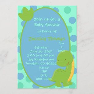 Invitation Dino, nous joignent pour la douche aBaby, en