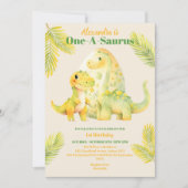 Invitation Dino Party Cute Dinosaures Premier anniversaire (Devant)