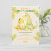 Invitation Dino Party Cute Dinosaures Premier anniversaire (Debout devant)