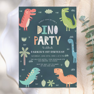 Invitation Dino Party   Cute Dinosaurs Premier Anniversaire