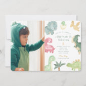 Invitation Dino Party Dino mite Photo Anniversaire (Devant)