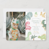 Invitation Dino Party Dino mite Photo Anniversaire (Devant)