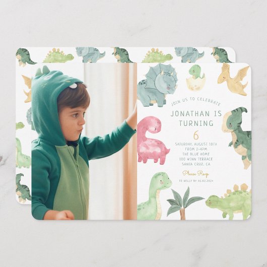 Invitation Dino Party Dino mite Photo Anniversaire