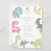 Invitation Dino Party Dinosaur Anniversaire (Devant)
