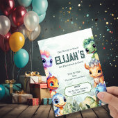 Invitation Dino Roar 4e anniversaire Bash