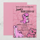 Invitation Dino Rose (Devant / Derrière)