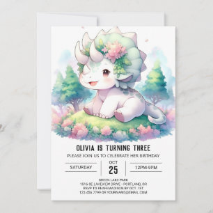 Invitation Dino sophistiqué délice Anniversaire