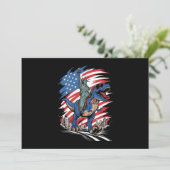 Invitation Dino Statue De La Liberté 4 juillet Drapeau Améric (Debout devant)