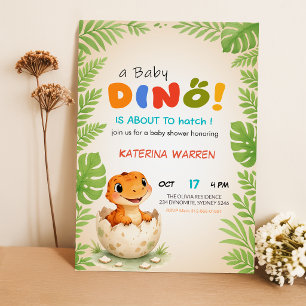 Invitation Dino sur le point d'éclore bientôt Baby Shower de 