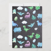 Invitation Dino Three Trex Boy 3ème Dinosaur Anniversaire (Dos)