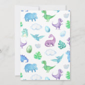 Invitation Dino Three Trex Boy 3ème Dinosaur Anniversaire (Dos)