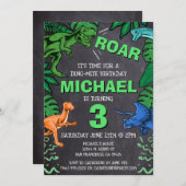Invitation Dino Trex Jurassic Boy Dinosaur Anniversaire (Devant / Derrière)