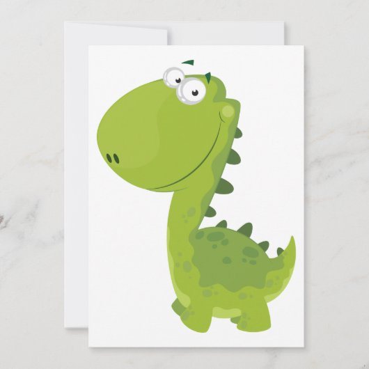 Invitation Dino vert souriant (Devant)