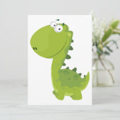 Invitation Dino Vert Sourire (Debout devant)