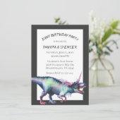 Invitation Dinocorn fête d'anniversaire conjointe | Unicorn D (Debout devant)