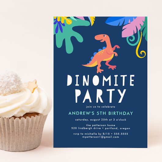 Invitation Dinomite Dinosaur fête d'anniversaire