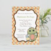 Invitation Dinos Jouer Dinosaures T Rex Baby shower Invitatio (Debout devant)