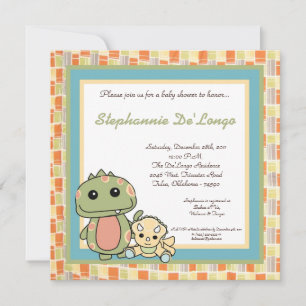 Invitation Dinos Jouer Dinosaures T Rex Baby shower Invitatio
