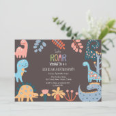 Invitation Dinos, rugissons anniversaires de enfants (Debout devant)
