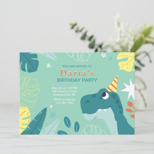 Invitation Dinosaur (Debout devant)