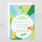 INVITATION DINOSAUR (Devant / Derrière)