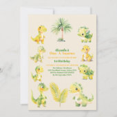 Invitation Dinosaur 1er anniversaire (Devant)