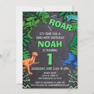 Invitation Dinosaur 1er anniversaire Anniversaire de enfant D