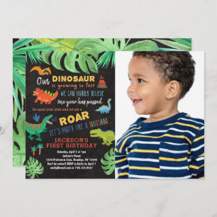 Invitation Dinosaur 1er anniversaire Dino Party Photo