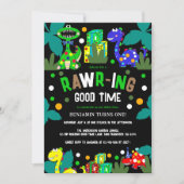 Invitation Dinosaur 1er anniversaire fête (Devant)