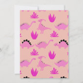 Invitation Dinosaur 2e anniversaire Deux-A-Saurus Girl Party (Dos)