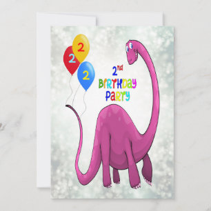 Invitation Dinosaur 2e fête d'anniversaire