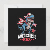Invitation Dinosaur 4 juillet Amerisaurus T Rex Funny (Devant)